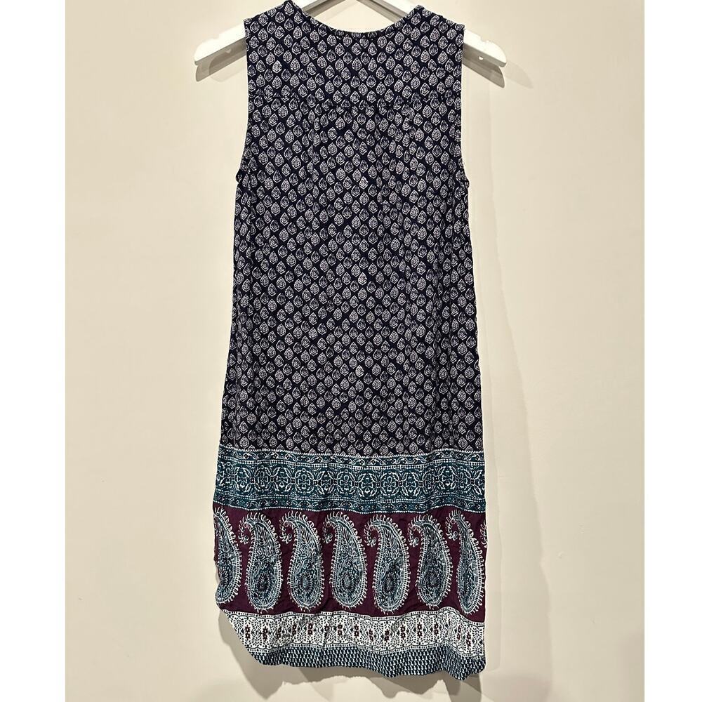 Beachlunchlounge Size Small Dress Vacation Boho Paisley Tassel Aquamarine Casual - Picture 2 of 10